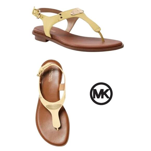 Women's Michael Kors Plate Flat Thong Sandals | Buttercup | 7 - Picture 16 of 16